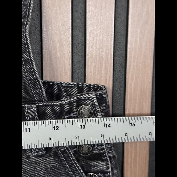 Laser Kitten x Forever 21 Overalls XS Girls Gray Charcoal Wash Rainbow Suspender - Picture 3 of 10